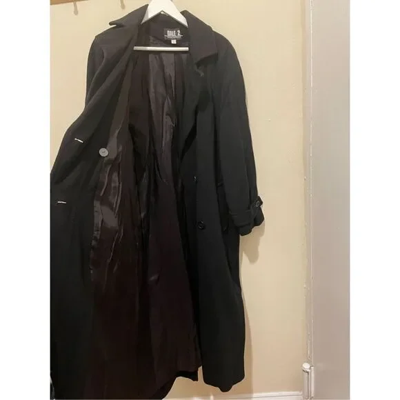 Vintage Dale 2 dress in for Harlan winter black over coat double breasted size 6 - Picture 7 of 9